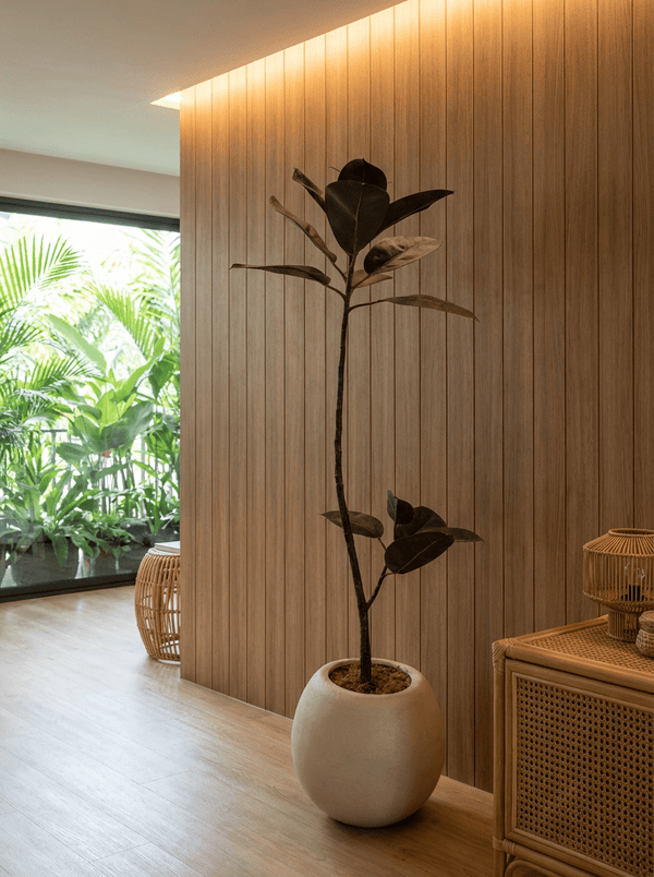 Rubber Tree 1.2m (Life-like Artificial) - Potted plant - POTT-RUBB-5441 - Tumbleweed Plants - Online Plant Delivery Singapore