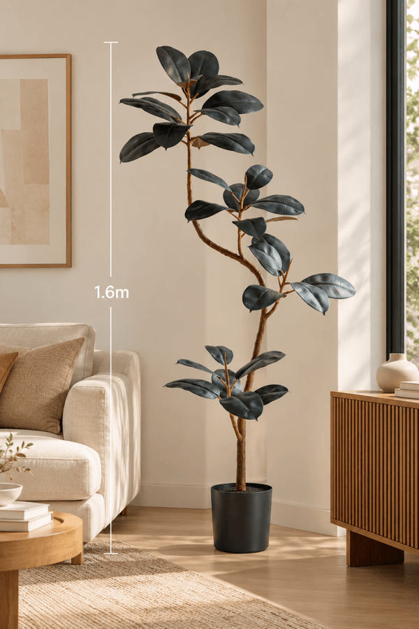 Rubber Tree 1.6m (Life-like Artificial) - Potted plant - POTT-RUBB-5439 - Tumbleweed Plants - Online Plant Delivery Singapore