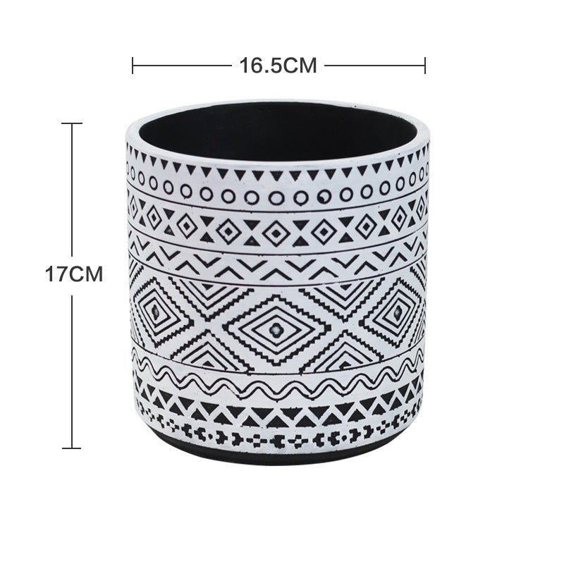 Aztec Cement Pot