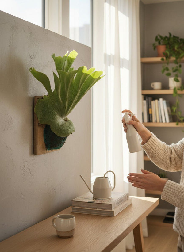 Platycerium Wandae (Queen Staghorn Fern) - Plant Arrangement - POTT-PLAT-HNG-12254 - Tumbleweed Plants - Online Plant Delivery Singapore