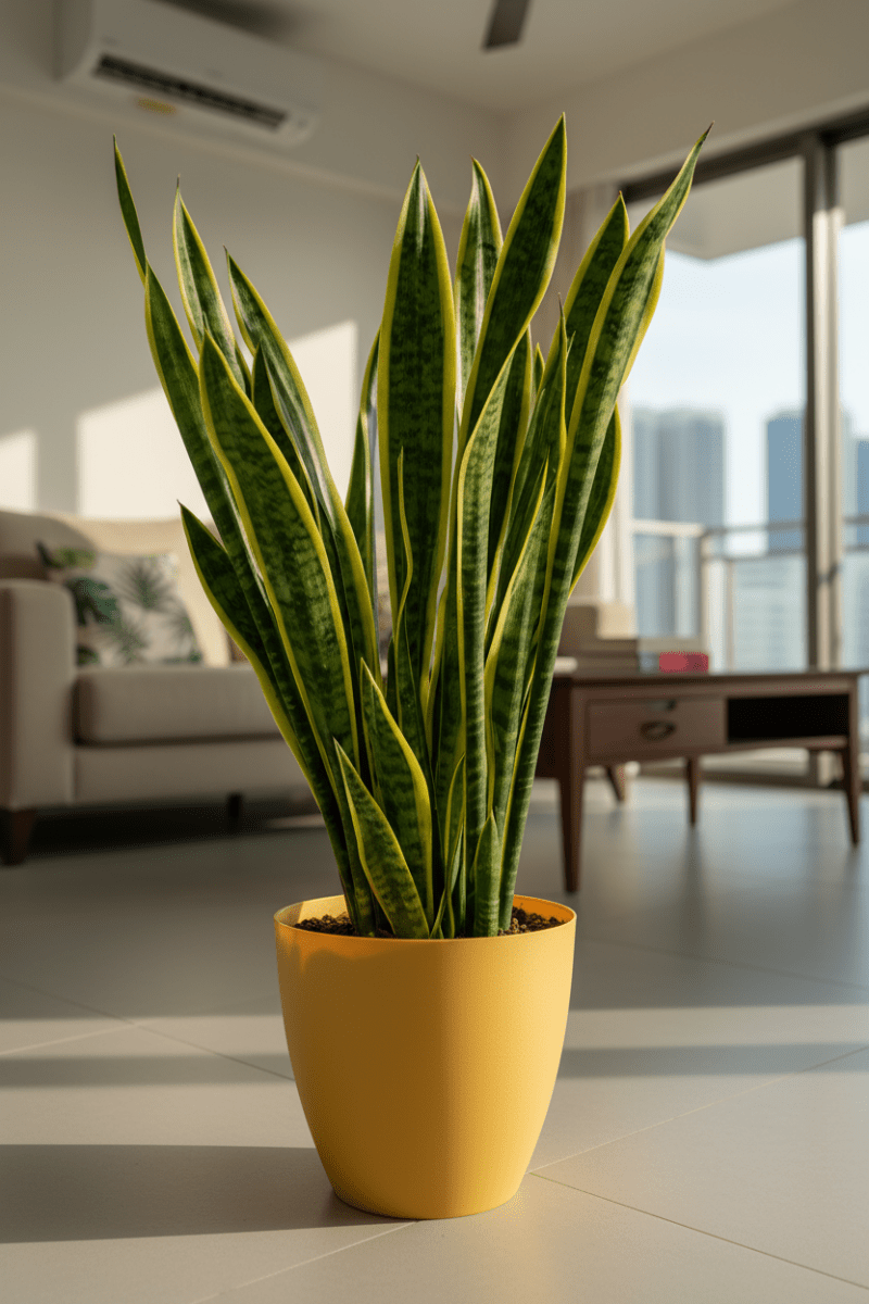 Sanseviera Trifasciata Laurentii Standard - Potted plant - POTT-SANS-GRW-5325 - Tumbleweed Plants - Online Plant Delivery Singapore