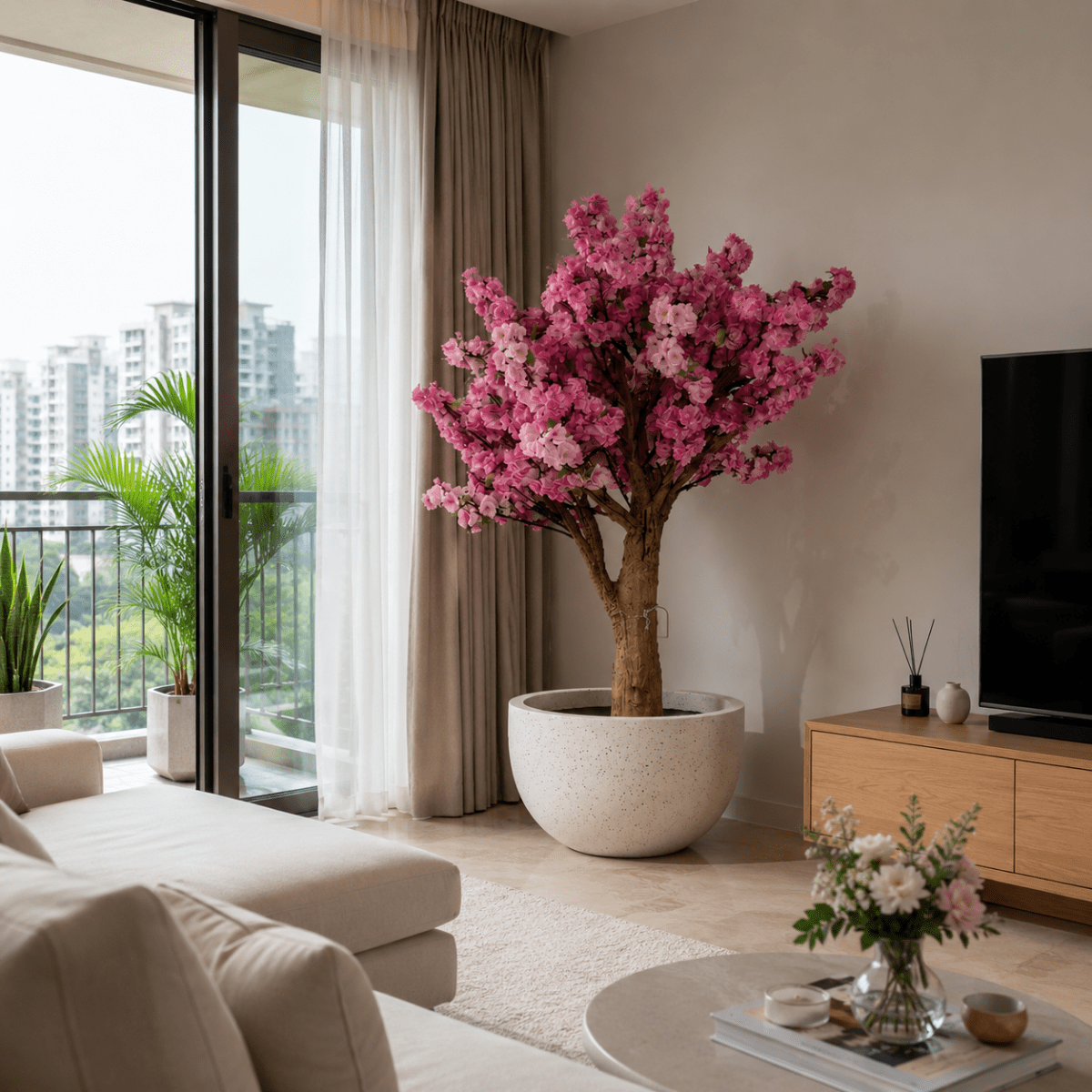 Cherry Blossom - Real-Trunk Artificial Tree - Artificial Plant - ARTI-CHER-12259 - Tumbleweed Plants - Online Plant Delivery Singapore