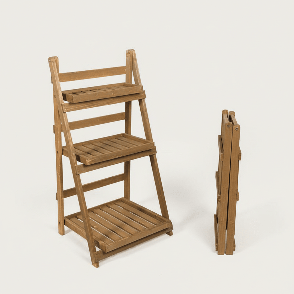 Foldable Wooden Plant Rack