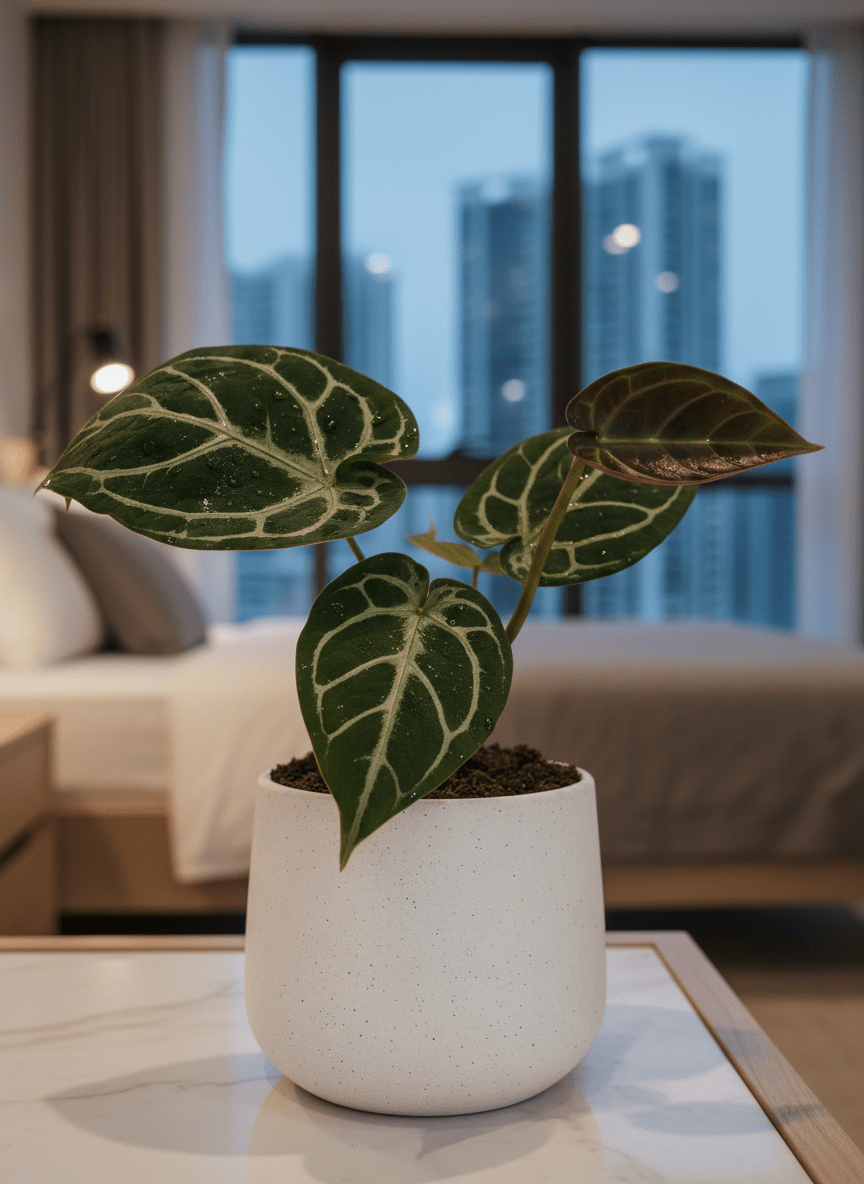 Crystal Anthurium Junior - Potted plant - POTT-CRYS-GRW-9756 - Tumbleweed Plants - Online Plant Delivery Singapore