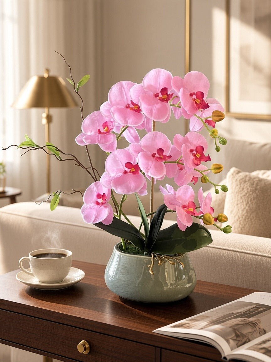 Abundance Royal Phalaenopsis - (Life-like Artificial) - Plant Arrangement - PLAN-ABUN-LGH-7894 - Tumbleweed Plants - Online Plant Delivery Singapore