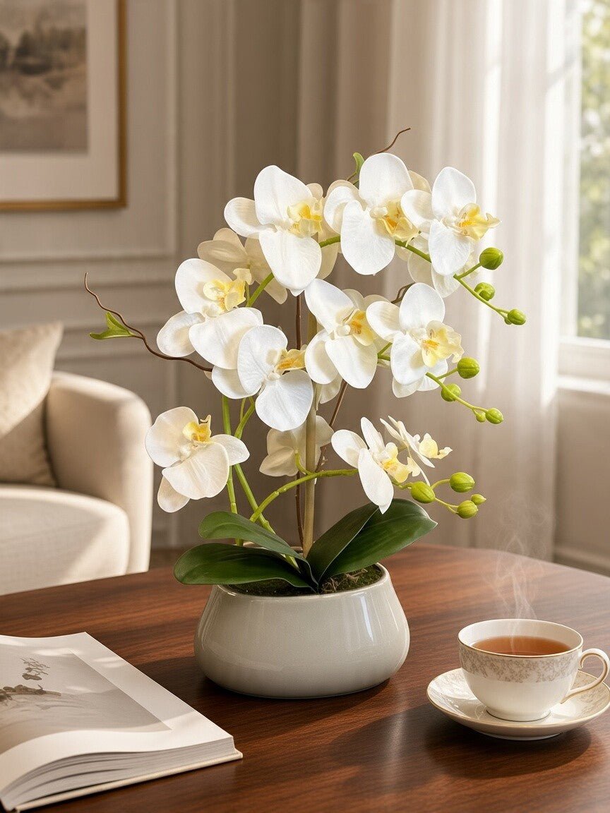 Abundance Royal Phalaenopsis - (Life-like Artificial) - Plant Arrangement - GIFT-ABUN-4627 - Tumbleweed Plants - Online Plant Delivery Singapore