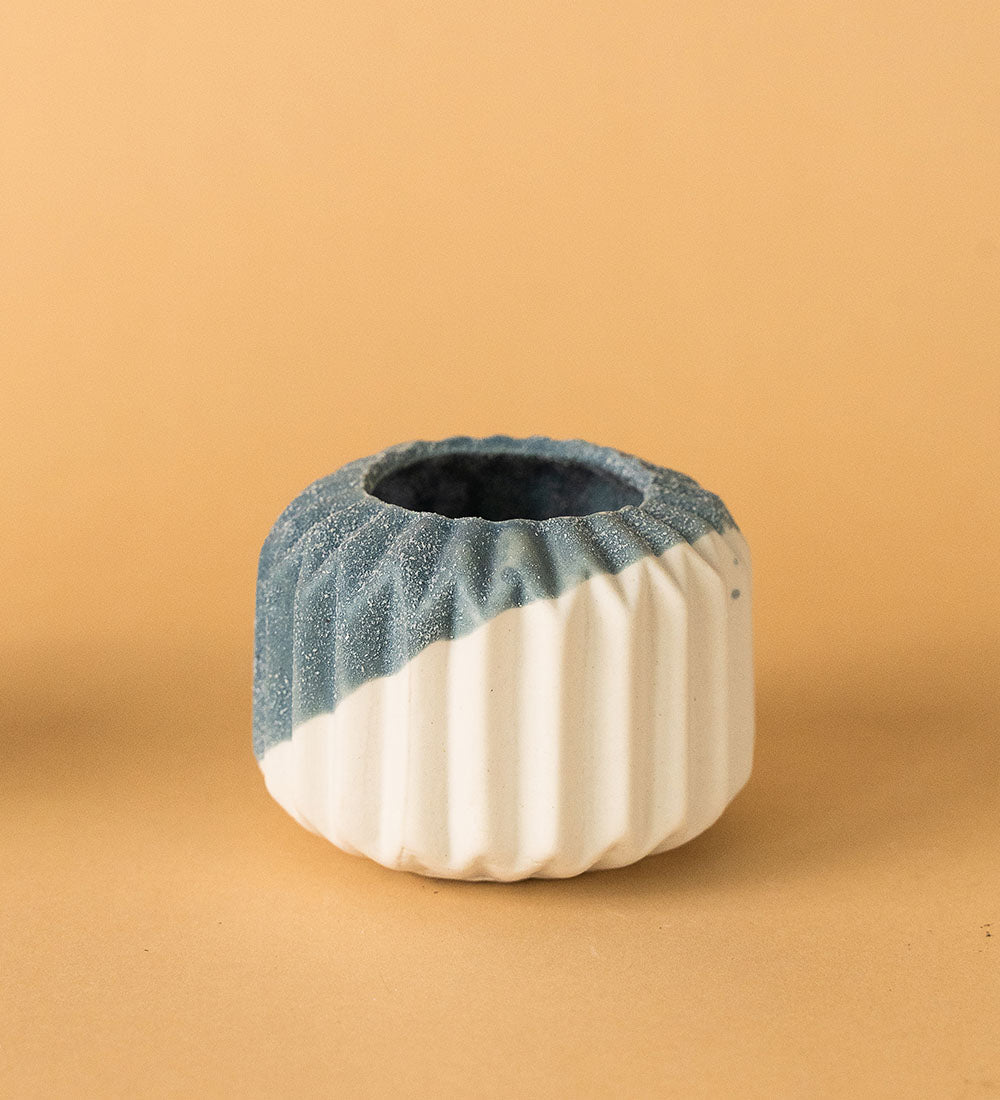 Geometric Mini Pots Grey and White - D - Pot - Tumbleweed Plants - Online Plant Delivery Singapore